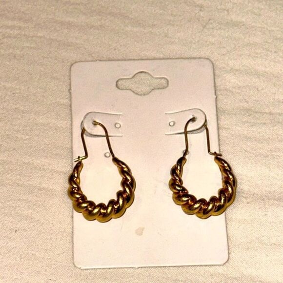 Anthropologie Jewelry - Anthropologie Twisted Huggie Hoop Earrings